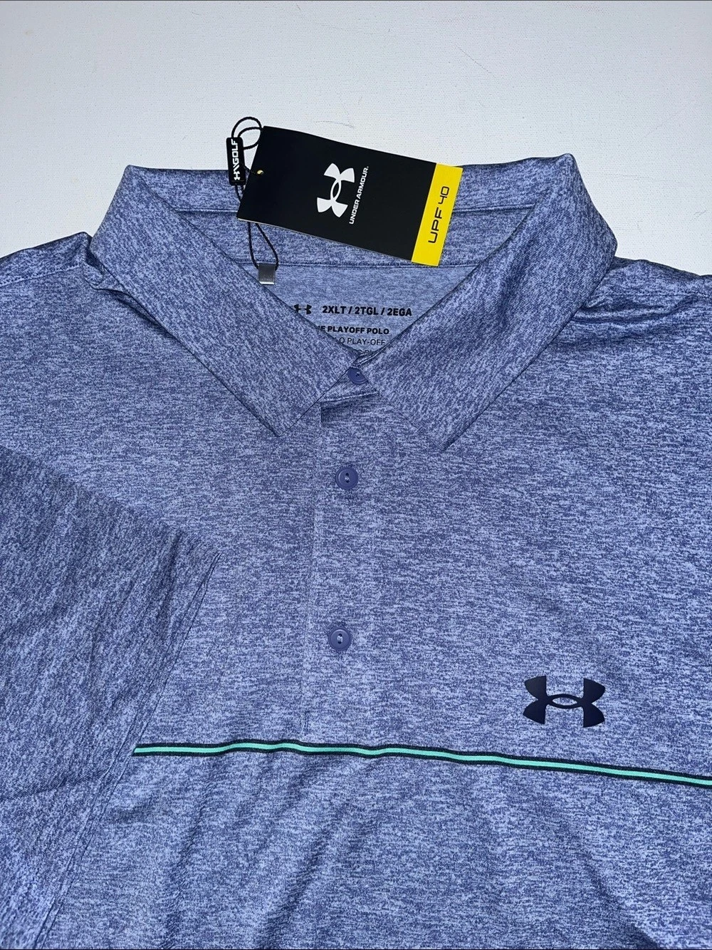 Under Armour Golf Shirt Mens 2XLT UPF 40 Playoff 3.0 Stripe Polo 2XL Tall $70
