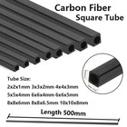 1/2/3pcs Carbon Fiber Square Tube Outer Diameter 2mm - 10mm Length 500mm 