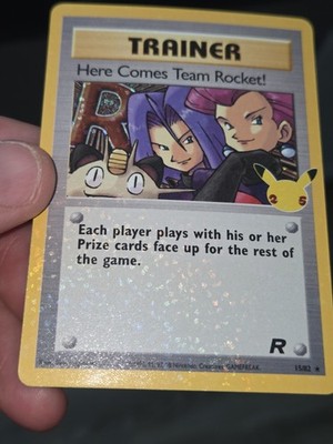 1x Celebrations Here Comes Team Rocket! 15/82 HOLO BLEED ERROR