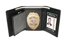 Concealed Carry Badge Holder Wallet Leather ID Card Security Officer Shield