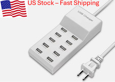 10-Port USB Charger Station 50W/10A Multiple USB Charging Station - White