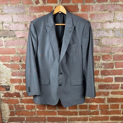 Dolce & Gabbana Martini Suit Mens 52 Gray Wool Silk 2 Piece Vest Made Italy