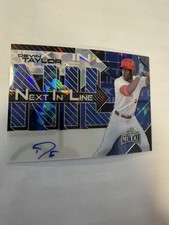 Devin Taylor 2025 Leaf Metal Next In Line Blue Ice Auto #NL-DT1 /15 Oakland A's