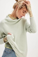 Free People osmanischer lässiger Tunika Pullover. Iced Sage hellgrün. Kleine UVP 158£.