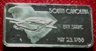 S. Carolina State Bar-Ingots of The US.Set 1 Troy oz.999 Silver-Hamilton Mint