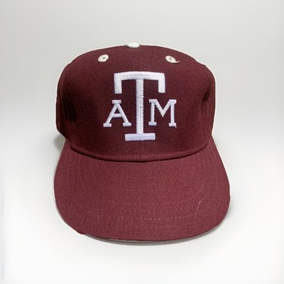 Vtg 80s Texas A&M New Era Prespiration Proof Dupont Visor Fitted Cap 7 3/4 Wool