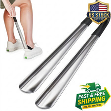 2Pack Stainless Steel Shoe Horn 16.5 Inch Extra Long Metal Shoe Horn for Seniors