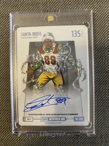 Bo Jackson Battle Arena Inspired Ink Santa-Moss Autographed Card by Santana Moss