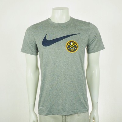 Nike Legend Denver Nuggets Tee Shirt Mens Medium Gray Dri-Fit Crew Athletic Cut