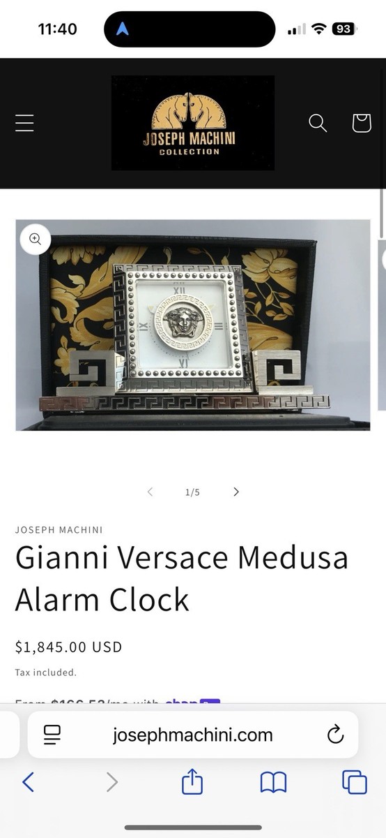 GIANNI VERSACE Limited Edition Small Silver Medusa Greek Key