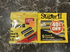 Schick Super II Lot Of 2 Cartridges With 9 & 10 Twin Blades Per Pack