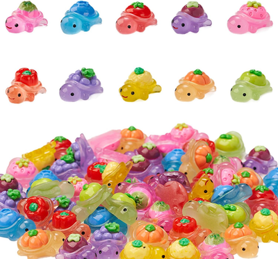 #ad 60Pcs Mini Resin Turtles Tiny Sea Animals Figures Small Luminous Bulk Glow in $15.85