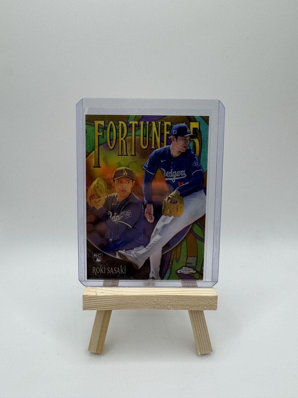 Roki Sasaki RC 2025 Topps Chrome #F15-13 Fortune 15 Gold Refractor /50 💥Dodgers