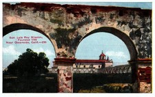 San Luis Rey Mission, Founded 1798, Near Oceanside, Ca.,  Vintage Postcard