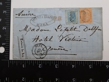 Italy 187 2SC 27A 35 LEPETIT DOLLFUS Susa Geneva Cover 20c 10c Stamp LOVE Letter