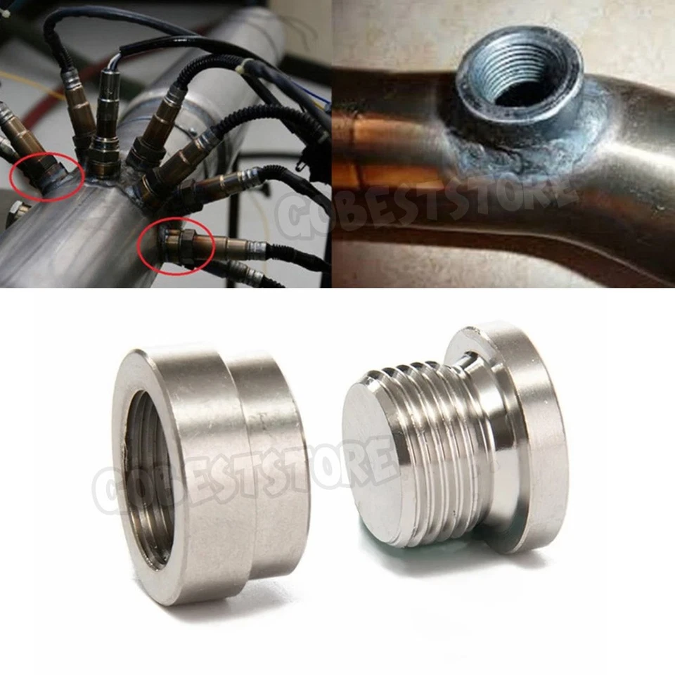 2 SETS O2 Oxygen Sensor Bung Weld On w/Plug & Washer M18x1.5mm AU - image 3 of 4
