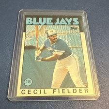 Topps 1986 #386 Cecil Fielder Rookie Toronto Blue Jays Baseball Card. rookie card picture
