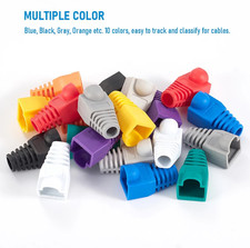 50pcs RJ45 Strain Relief Boots CAT5E CAT6 Ethernet Plug Cover Set - NEW
