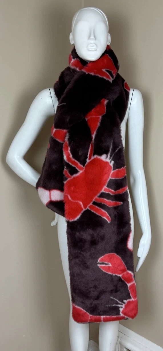 Anthropologie JAKE + AMUSE la BOUCHE Ophelia Icon Lobster Fur Scarf NWOT $188