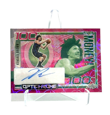 Auto #'d /3! Kendall Brown 2023 Leaf OptiChrome So Money Pink Scope Auto #'d 3/3