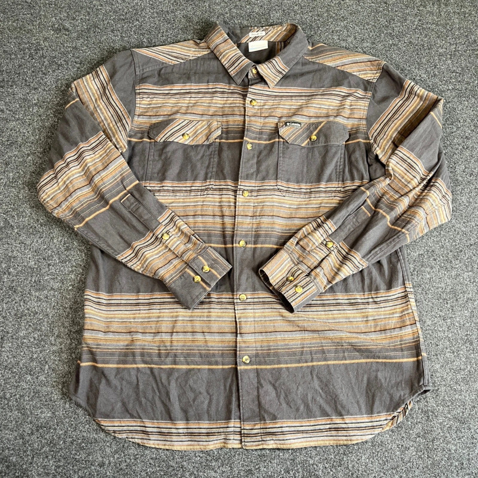 Columbia Omni-Wick Mens Outdoor XL Regular Fit Striped Long Sleeve Button Down
