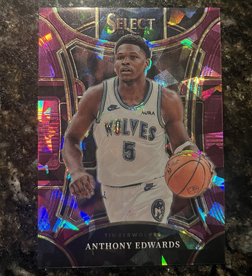 2023-24 Panini Select Anthony Edwards Timberwolves purple cracked ice # 39/99