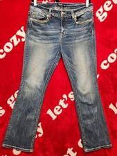 Miss Me Jeans Women 34 Mid Rise Bootcut Embellished Pocket Bling Denim Western