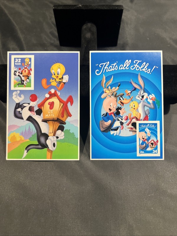1997 & 2000 US Postage Stamps 32¢ Porky Pig and Sylvester & Tweety