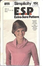 8111 Simplicity Vintage SEWING Pattern 1970's Misses Pullover Top ESP OOP SEW