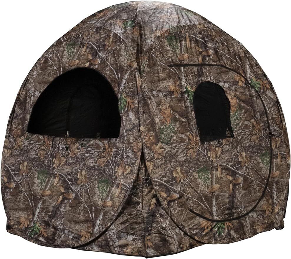 2 Person Hunting Ground Blind Portable Lightweight Zipperless Windows