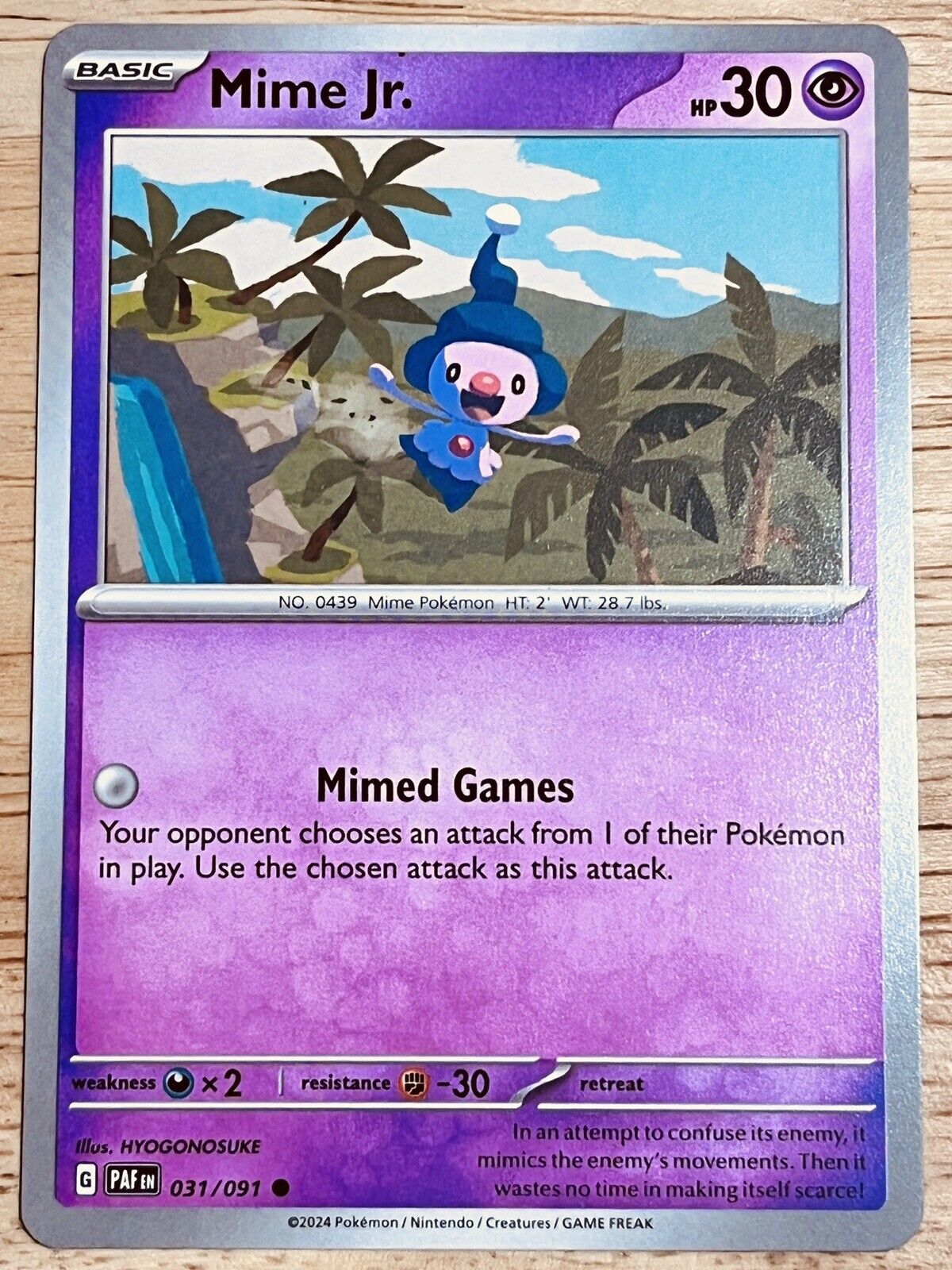 Mime Jr. Paldean Fates 031/091 Pokemon TCG Card NM/M Regular
