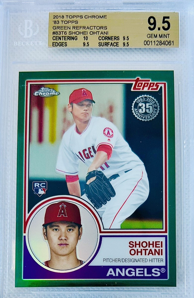 2018 Topps Chrome 35th Anniversary Shohei Ohtani RC Green Refr 