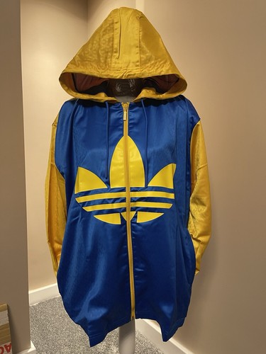 Adidas Women’s blue yellow Monogram colour block Heritage Jacket Ld99 Size 10 UK - Picture 5 of 8