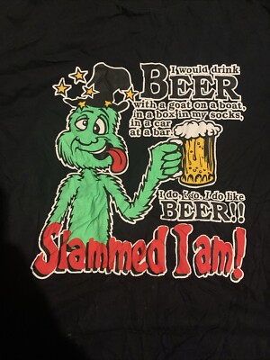 Dr Seuss Grinch Slammed I Am 3XL T-Shirt Black Tee Shirt Beer Parody Christmas