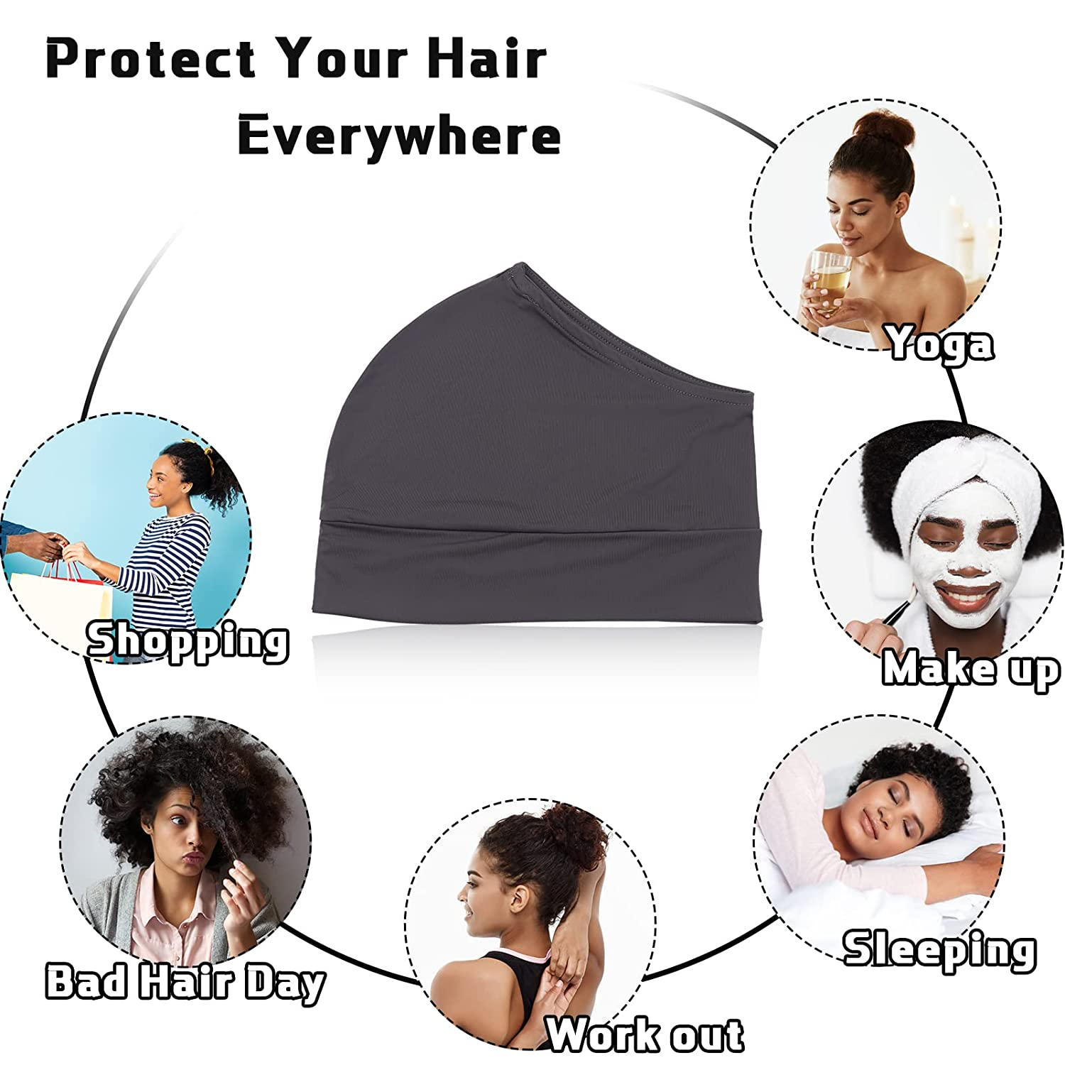 Hair Wrap 4 Pieces Pineapple Sleeping Cap Sleep Hair Protector No