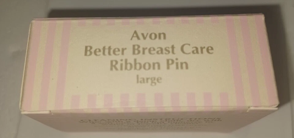Prendedor de cinta rosa AVON Better Breast Care - grande - NUEVO en caja 1993 Foto 3 de 4
