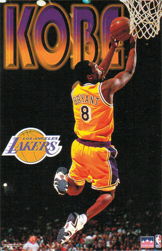 1998 Kobe Bryant Reverse Dunk Los Angeles Lakers Original Starline Poster OOP - Picture 1 of 1