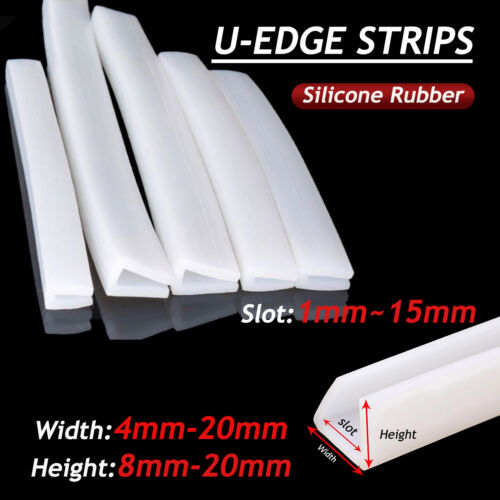 Silicone Rubber U Channel Edging Trim Seal U-Shaped Bumper Sealing 1mm-20mm Slot - Picture 1 of 7
