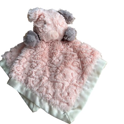 Mary Meyer Putty Nursery Pink Gray Pig Piglet Plush Baby Security Blanket  Lovey