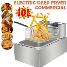Öl-Friteuse Edelstahl Fritteuse Profi Küche Kaltzonen Fritteuse Fritöse 2500W DE