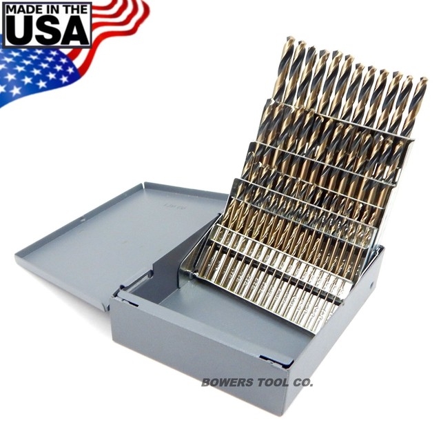 Norseman 60pc NUMBER Drill Bit Set Wire Gauge Stubby Screw Machine