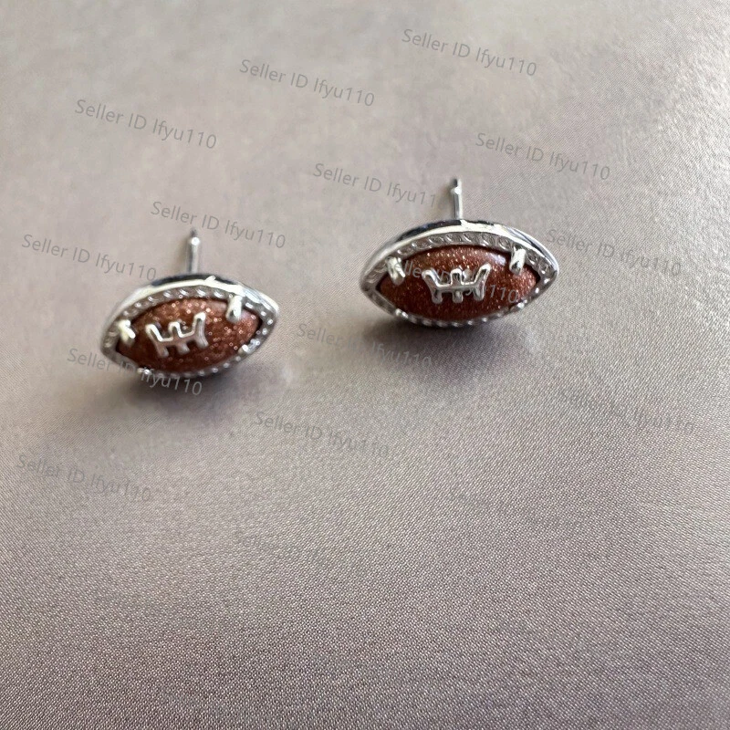 Nuevos aretes KenFootball oro/plata en piedra dorada naranja Foto 4 de 4