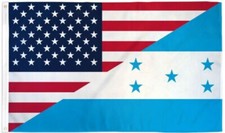 "USA HONDURAS COMBINATION" flag 3x5 ft polyester banner sign US American COMBO