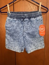 NEW Wonder Nation Boys Size M 8 Denim Pull On Shorts Blue