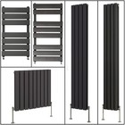 Anthracite Flat Panel Oval Column Bathroom Designer Radiator Towel Rail Rads