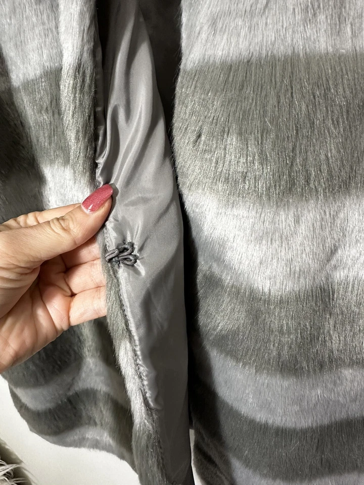 Ruby Rd Road Faux Fur Vest Grey Gray XL - Image 4 of 4