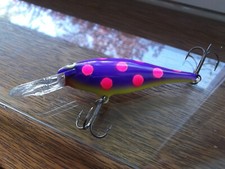 Custom Painted Rapala Shad Rap,SR-8, Blueberry Muffin