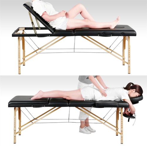 Portable Massage Table Height Adjustable Salon Spa Bed Lashing Table 3 Folding - Picture 3 of 7
