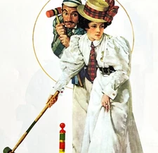 Wicket Thoughts Norman Rockwell 1979 Print From Memory Album Vtg Repro DWKK15