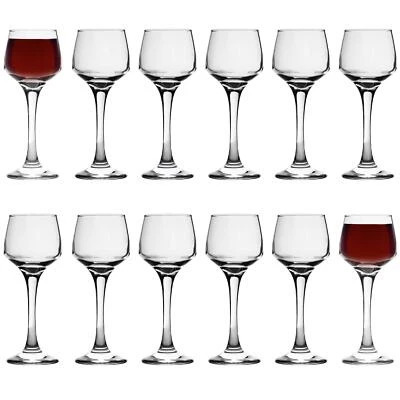 12x LAV Lal Sherry Glasses Small Stemmed Liqueur Port Shot Dessert Wine Set 80ml
